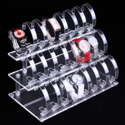 Customized Acrylic Watches Stand Watch Holder Case Bracelet Watch Organizer Jewellery Showing Shelf Rack Jewelry Packaging
