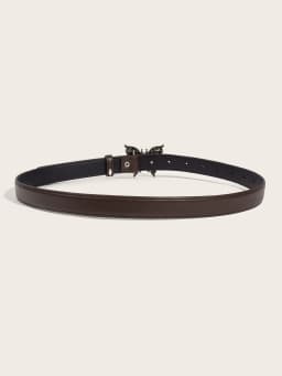 2.3x103cm Black Coffee PU Leather Belt with Butterfly Buckle Waistband Fashion Thin Belt for Women Girl Pants Skirts Jeans Decor