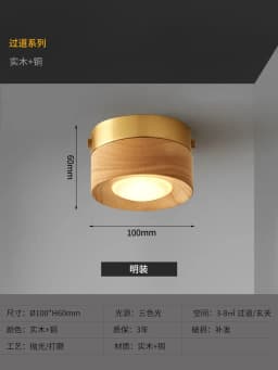 corridor lamp Walnut ceiling lamp ash wood led lights for room living room Spotlights Porch light home decor lighting Fixtures