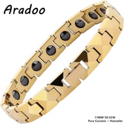 ARADOO Premium Ceramic Titanium Steel Bracelet for Men Women with Hematite Magnetic Therapy Wristband Jewelry Gifts