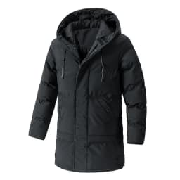 Winter Long Thick Padded Coat Men's Korean Casual Outerwear