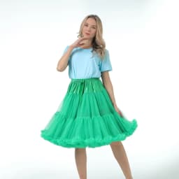 Skirt Length 55cm Women Tutu Skirt Solid Fluffy Tulle Princess Ball Gown Pettiskirt Ladys Ballet Party Performance Dress PP008