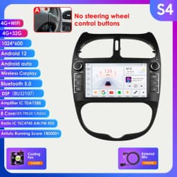 2Din Carplay Android Auto Car radio For PEUGEOT 206 206CC 206SW 2000-2008 Multimedia GPS 2din autoradio No DVD Octa Core 7862