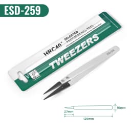 1Pc Anti-Static High Quality ESD Tweezers Replaceable Tweezers Tips Stainless Steel Body Carbon Fiber Conductive Plastic Tweezer