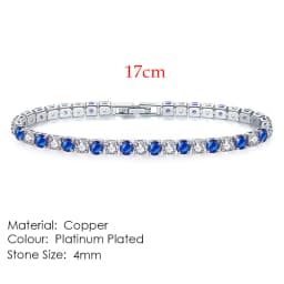 Chic 4mm Round Colorful Crystal Tennis Bracelets Silver Color Adjustable Folding Buckle Chain Bracelet on Hand Fashion Jewelry