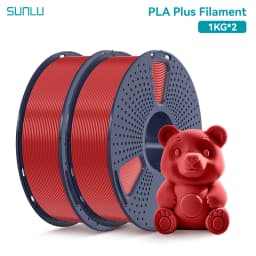SUNLU 2Roll PLA Plus/Clear Filament 1.75mm +/- 0.02 mm 1kg Spool (2.2lbs) Neatly Arranged No Knot Filament Fit Most FDM Printer