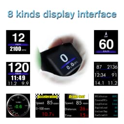 OBD2+GPS HUD P8 Speedometer On-board Computer Head Up Display Car Tachometer RPM Turbo BOOST Oil Pressure RPM Water Temp