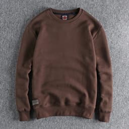 Autumn Winter American Retro Heavyweight Velvet Solid Color Sweatershirt Men's Fashion Pure Cotton Washed Youth Pullover Hoodies