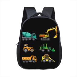 Cartoon Police Car Fire Engine Excavator Print Backpack Children Truck Kindergarten Bags Toddler Diaper Book Bag Schoolbags