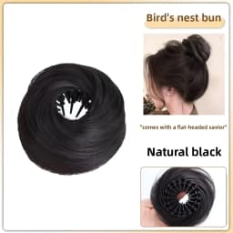 Magic Synthetic Hair Bun With Circle Elastic Clips Bird's Nest Shaped Retractable Hairpieces Fashionable Wig Hair Accessories