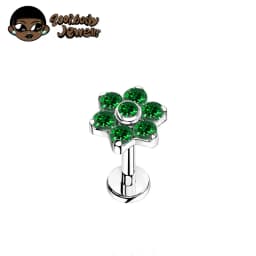 ASTM F136 Titanium Flower Piercing 16G 18G Internal Thread Labret Tragus Helix Conch Piercing Lip Nose Body Piercing Jewelry