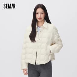 Semir Women Down Jacket Turn Down Collar Water Repellent Lightweight 90 Percent Down Fill Loose Fit 2026 New Winter Daily Wear