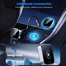 2-in-1 Wireless CarPlay & Android Auto Adapter, Plug & Play CarPlay Dongle Converts Wired to Wireless, Fast Auto-Connect