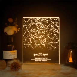 Personalized Constellation Chart Lamp Customized Bedroom NightLight for Couples MOM DAD LOVE Family Birthday Day Souvenirs Gift