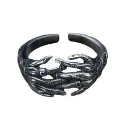 Retro Gothic Men Ladys Rings Clown Playing Cards Hip Hop Rock Ring Titanium Steel Alloy Ancient SilverColor Hip Hop Rock Jewelry