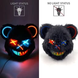Hot Bloody Rabbit Bear Luminous LED Mask Halloween Horror Bunny Mask Carnival Party Props Cosplay Dress Up Headgear