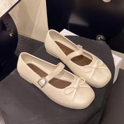 Sweet Women's Pearl Bow Tie Sandals Versatile Comfortable Low Heel Toe-covering Slippers Non-slip Soft Flat Summer Dresses Flats