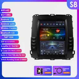 Hizpo 2 Din Android Car Radio Multimedia For Toyota Land Cruiser Prado 120 Lexus GX470 2002-2009 For Tesla Style GPS Carplay DSP
