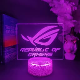 LED ROG Logo Light 7/16 Color Changing rgb for Plexiglass Cool Gaming Room Desktop Decoration Atmosphere Lighting Dec Gamer Gift