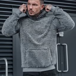 Men O-neck Plush Hoodies Soft Solid Letter Print Male Casual Basic Flannel Warm Comfort Vintage Clothing For Man Sweatshirts