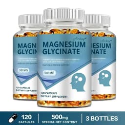 Magnesium Glycinate Capsules 500mg - Supports Bone Immune System, Heart Health, Promotes Natural Sleep, Soothes Nerves