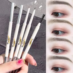 Thin-Head Double-Ended Eyebrow Pencil – Waterproof, Long-Lasting, Auto-Rotate, Brush Tip, Contour, Natural, Certified, Unisex