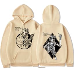 Forward Observations Group Hoodie Punk Skeleton Gothic Hoodies Men's Fashion Vintage Graphic Hooded Sweatshirt Streetwear
