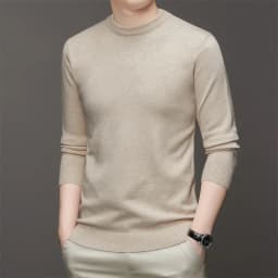 7 Colour Men's Round Neck Long Sleeved Solid Color Sweater Soft Warm and Comfortable Top with a Base