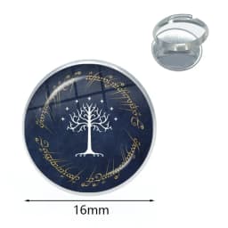 New Hot White Tree Gondor Keychain Lord Of The R Glass Dome KeyRing Bag Car Key Chain Ring Holder Charms Jewelry Gifts