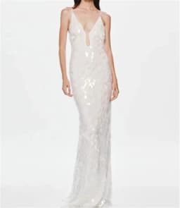 Glitter Sequins Spaghetti Straps Women's Evening Long Maxi Dress Sleeveless Backless High Waist Sexy Lady Birthday Party Gown