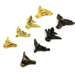 4pcs Jewelry Chest Wood Box Gift Wine Case Decorative Feet Leg Corner Protector Support Bracket with screws Golden Silver Bronze