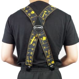KUNN Men Suspender Tape Measure Pattern Suspender Fully Strength Elastic with Heavy Duty Clip Ruler Suspenders