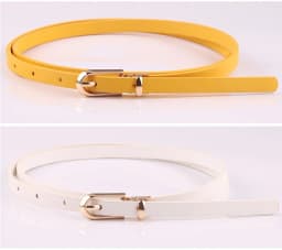 1x108cm PU Leather Women Thin Belt Simple Solid Color Versatile Pin Buckle Thin Belt Dress Decoration Women Designer Belts