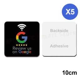 10*10cm NFC Table Sticker Google Review Sticker PVC 13.56MHz Programmable Waterproof Review Us on Google Adhesive NFC Tag