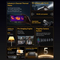 New Blackview Oscal Pilot 6 Rugged Phone 6.78-inch 2.4K 120Hz Display Thermal imaging 4.5W 98dB Speaker 10000mAh Cellphone