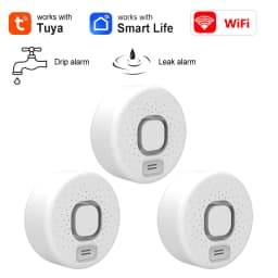 Tuya WiFi Water Leak Detector 100dB Smart Sound Alarm APP Real-time Monitoring Home Kitchen/Basement/Laundry Room Protection