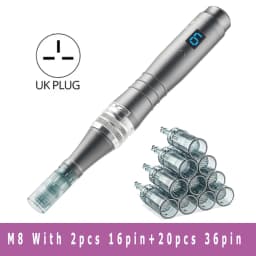 Microneedle Derma Roller Derma Pen M8 with 22pcs Needle Cartridges 0.25mm Microneedle Skin Care Tool for Men Women Home Use