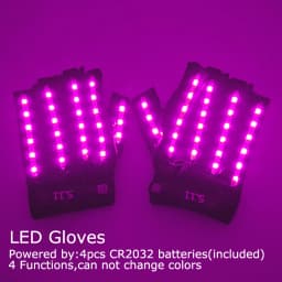 USB Rechargeable LED Glowing Gloves Finger Lighting Flashing Gloves Glasses Stage Performance Costume Dance Concert Decor