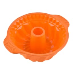 LMETJMA 9.5 Inch Silicone Fluted Pans Non-stickFluted Cake Pan with Sturdy Handle Kitchen Bundt Cake Baking Molds JT366