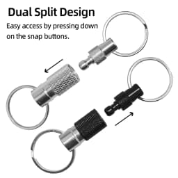 Dual Split Detachable Keychains Key Ring Quick Release Portable Metal Key Holder For Handy Outdoor Tool Accessories Mini Buckle