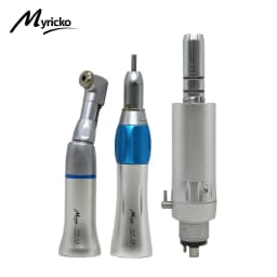 Myricko Style Dental Slow Low Speed External Single Water Spray Contra Angle Straight Air Motor Handpiece 4 Holes Rotation