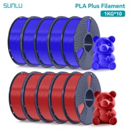 SUNLU 10 Roll PLA Plus/Clear Filament 1.75 Mm +/- 0.02 Mm 1 Kg Spool (2.2 Lbs) Neatly Arranged No Knot Filament Fit Most FDM Pri