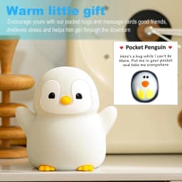 Penguin Night Light, Animal Themed Squishy Silicone Nursery Lamp with Dimming Timing, USB Rechargeable Bedside Nightlight
