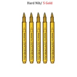 Brush Metallic Craftwork Pen Silver/Gold Permanent Acrylic Paint Pens Markers for Rock Painting 1-5MM Soft/Hard Nib Art Supplies