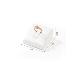 Window Jewelry Ring Holder Stand Show Counter Cabinet Display Tray Insert Jewellery Ring Storage White Leather Presentation Rack