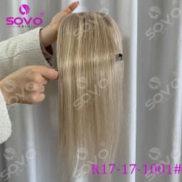 Remy Human Hair Topper Without Bangs 10×12CM Hand Stitched 360°3D Invisible Hair Piece Natural Cover For Thinning Hair