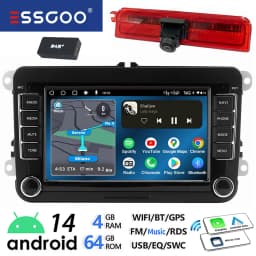 ESSGOO 7/9" Android 14 CarPlay GPS Navi for VW Caddy Life 2K Facelift Cross maxi Car Stereo Radio Rear View Camera Brake Light