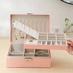 Double-Layer Velvet Jewelry Box High Capacity PU Leather Jewelry Storage Box Large Space Jewelry Holder Gift Box Organizer