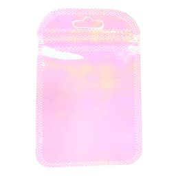 20-100pcs Holographic Ziplock Bags Iridescent Composite Self Sealing Pouches For Jewelry Nail Art Gift Packaging Storage Supply