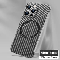 Ultra Thin Carbon Fiber Magnetic Case for iPhone 18 Pro Max 17 Air 16 15 14 13 11 12 For Magsafe Charging Frameless Hard Cover